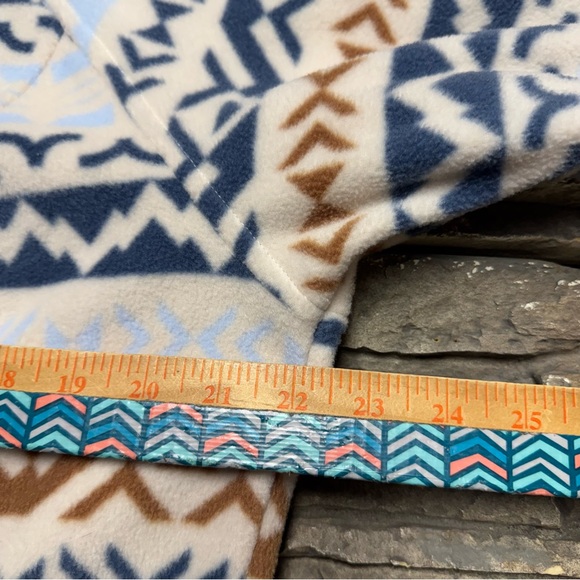 Eddie Bauer Quest Full Zip Fleece Sweater Womens Large White Aztec Jacket Light - Picture 8 of 8